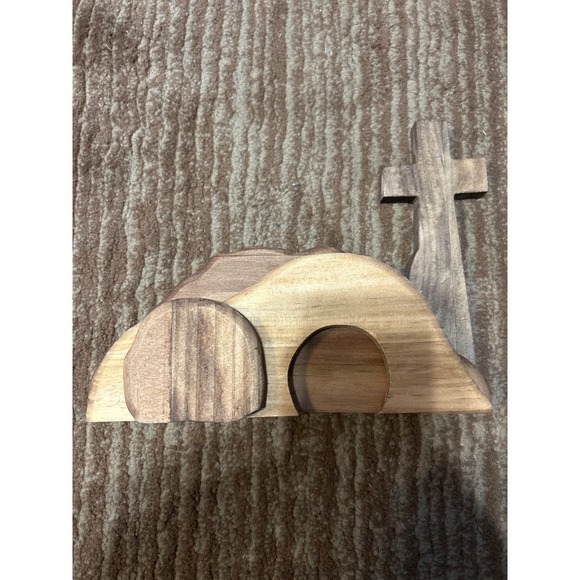 Wooden Empty Tomb Easter Cross Accent Rustic Home Decor Handmade‎ Religious - Picture 1 of 2